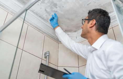 professional inspecting mold